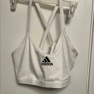 Adidas White Sports Bra with Supportive Band